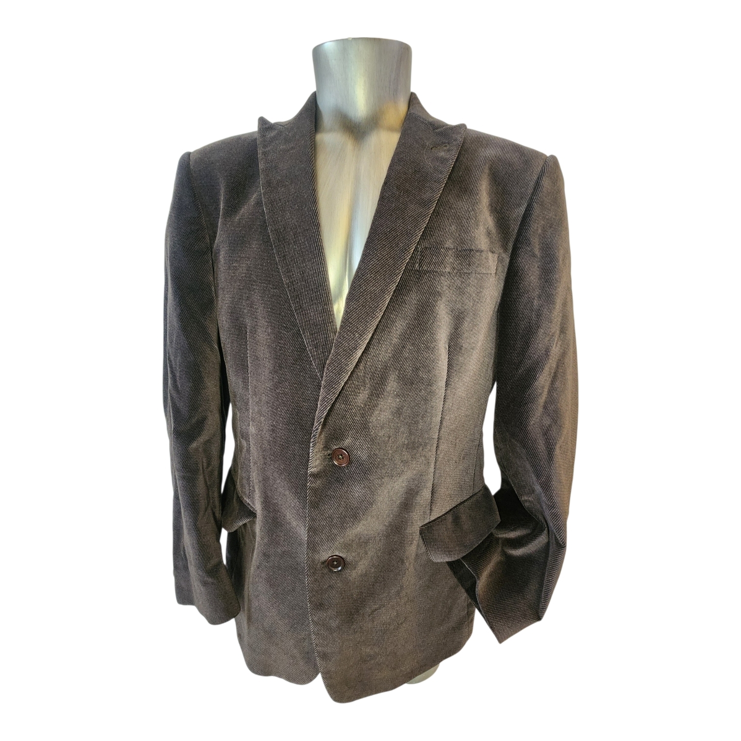 John Varvatos Single Needle Premium Corduroy Man Brown Blazer Size 42 Regular